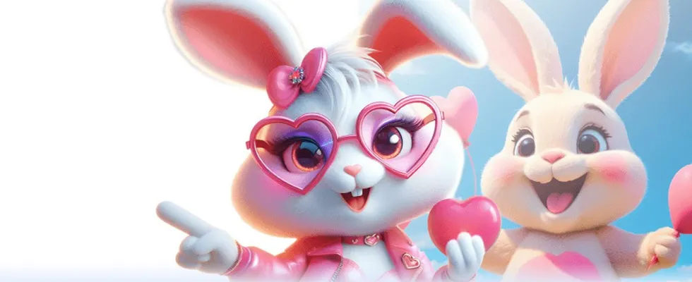 Bunny96 Casino welcome bonus banner with A$20 no-deposit offer and 100% match